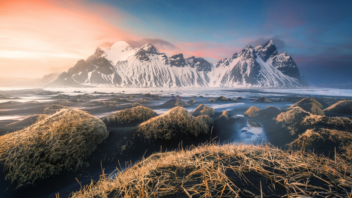 冰岛 山 日落 大自然风景 4k壁纸 4k风景图片 彼岸图网pic Netbian Com