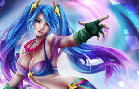 琴女电玩女郎皮肤(arcade sona) 英雄联盟lol3440x1440壁纸