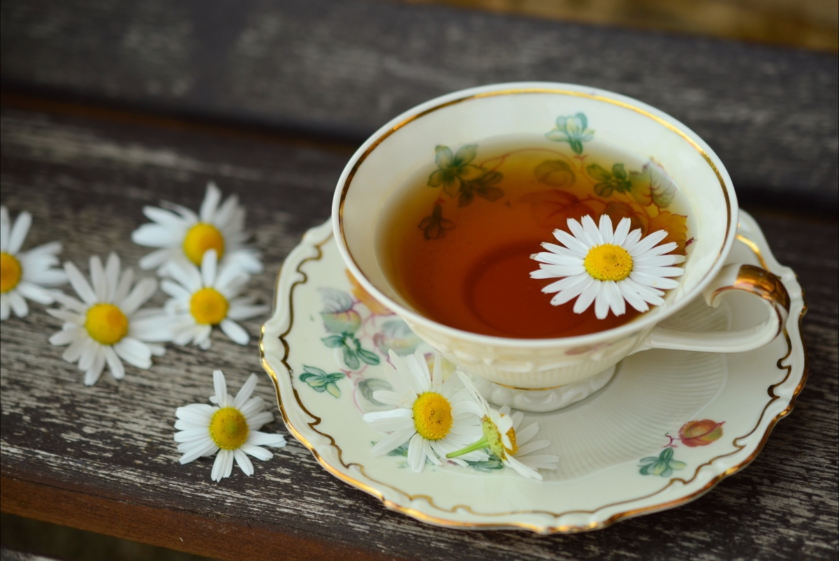 一朵花一杯茶意境图片图片