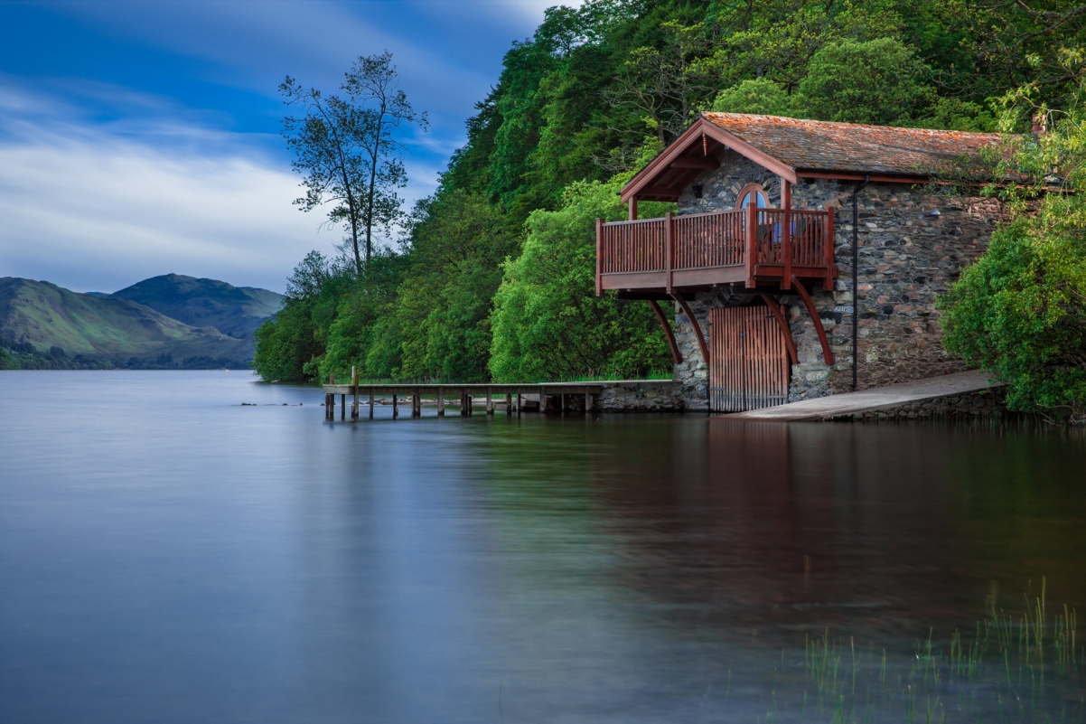 湖苏格兰房子风景图片