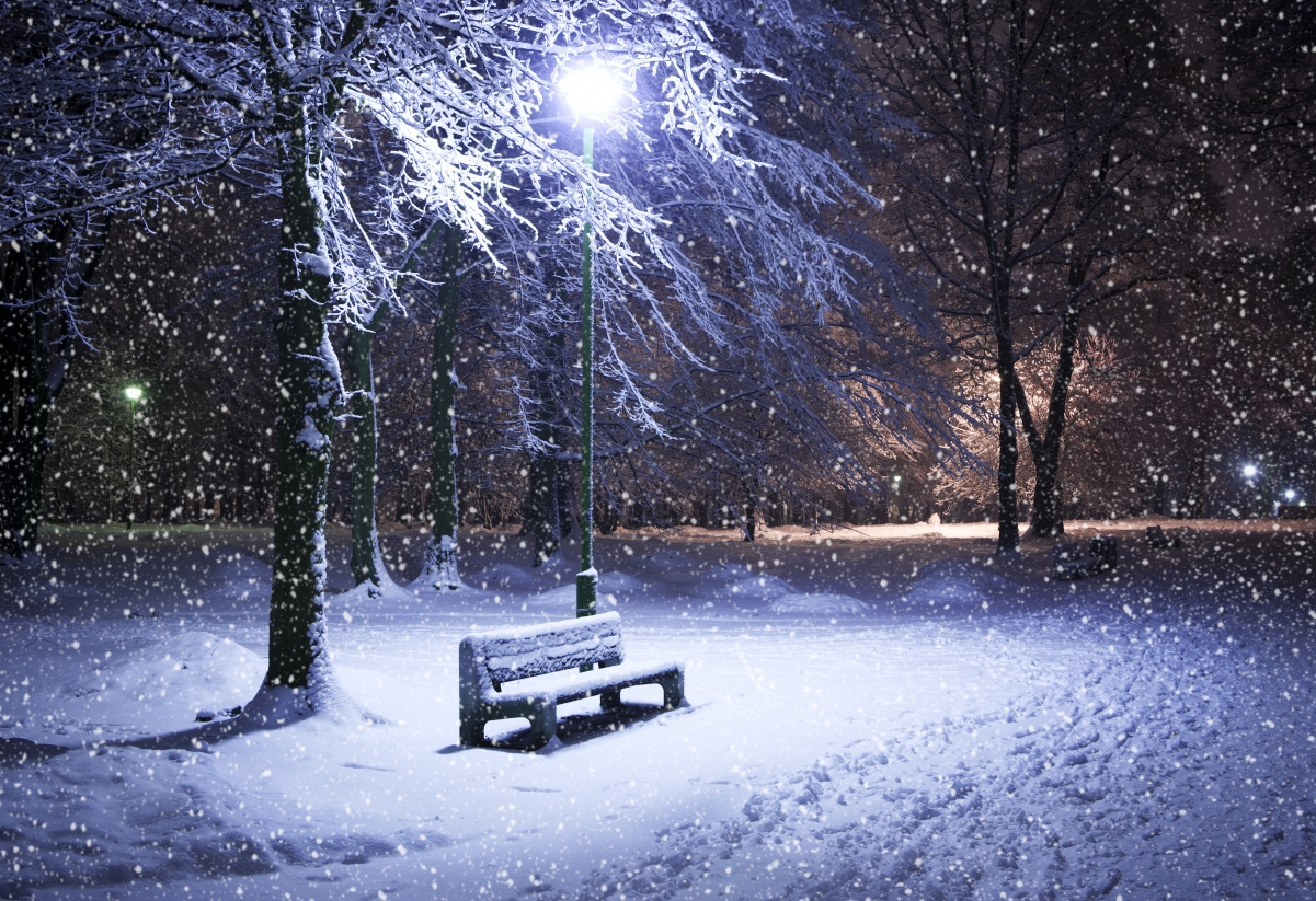 冬季雪夜图片唯美图片