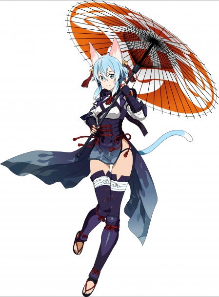 刀劍神域 朝田詩乃umbrella sinon vector 4k手機壁紙