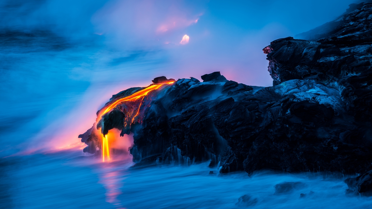 自然之美 火山 熔岩 win10主题风景4k壁纸