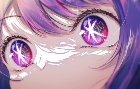 《星野爱》紫色的头发 紫色眼睛 脸 4k壁纸