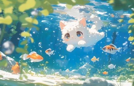 水下的猫5760x1080超宽屏