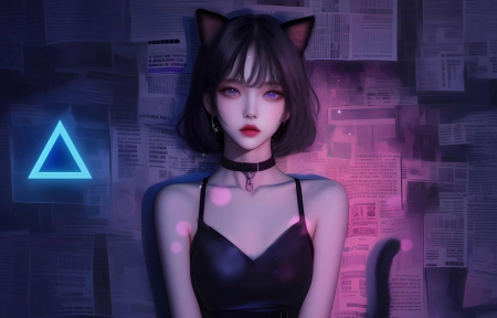 兽耳 猫耳美女 短发 576