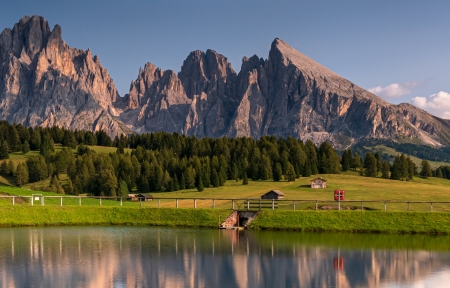 山区 湖泊 树 秋天风景