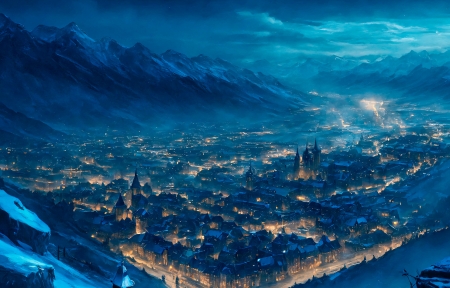 ɽ֮ ƹ ѩҹ3440x1440ֽ