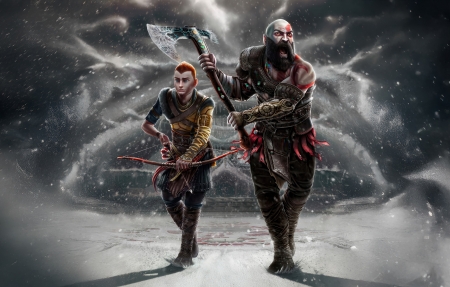 ս Kratos And Atreus God Of War Ragnarok4KϷֽ