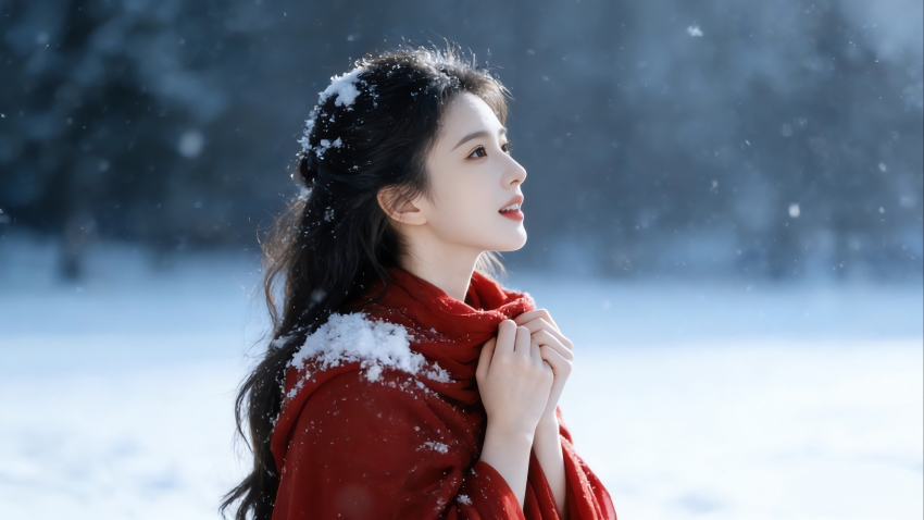 ����ѩ�� ������Ů ���� 4k��ֽ