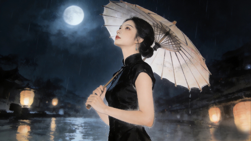 ˮī�� ���� ���� ��ɫ������Ů ɡ 4k��ֽ