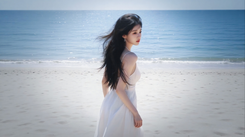 ��ȹ������Ů ���� ��̲���� ɳ̲��Ů4K��ֽ