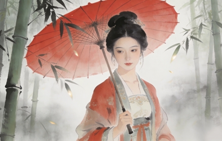 �ŷ���Ů ��ɫɡ ���� ˮī�� 4K��ֽ