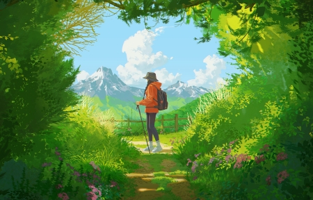 ��ɽ��Ů�� ��ͼ�滭 �羰 ���� �ƶ� ɽ�� 3440x1440��������ֽ����