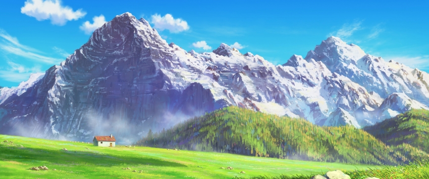 �滭�羰 ��Ұ ���� �̲ݵ� ɽ�� 3440x1440�羰��������ֽ