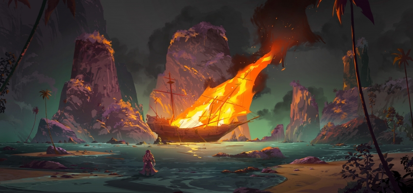 ����Ů�� ��ͼ�滭 ��ֻ ˮ ��̲ ����� ���� ���� 4K��ֽ