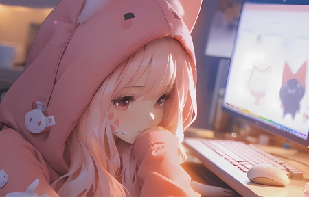 ��ɫ��ñ������Ů��2880x1800��ֽ