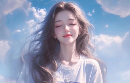 ������������΢Ц����Ů��2880x1800�����ֽ