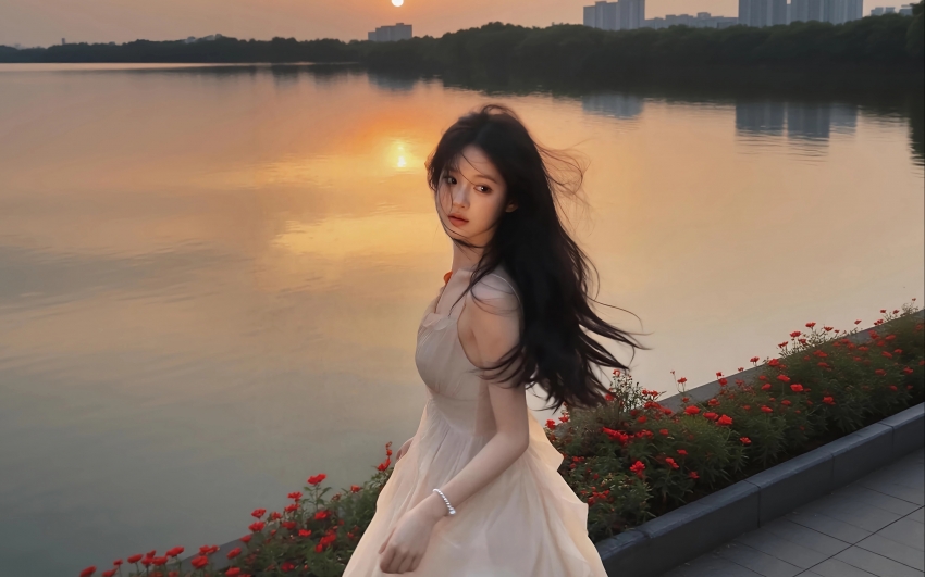 ��Ů���� ���к�ˮ��Ӱ ������Ů��ֽ����2880x1800