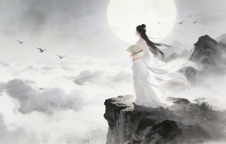 ������Ů ��ͷ�� Ψ���ŷ� ��ɽ �ƺ� ����3k��ֽ3200x2000