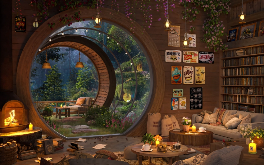 ����С�� Բ���� �ʻ� ɭ�� ����羰 ������ֽ����������3200x2000