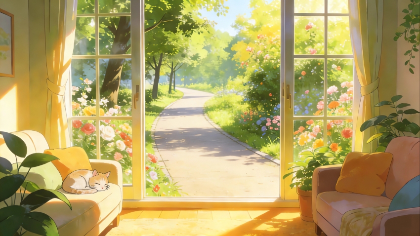 ������ܰ�ļ� ɳ�� è ��԰ С�� ����4k�羰��ֽ