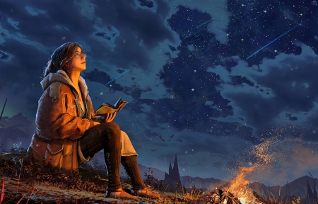 ���۾���Ů�� ���� ����Զ�� �滭 ҹ�� ��� �ƶ� ���� 4K��ֽ