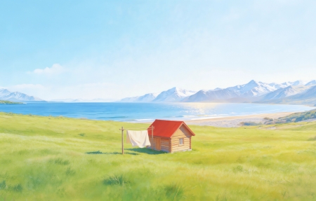 ���� ��ˮ ɽ�� ѩɽ �̲ݵ� Сľ�� 4K�羰��ֽ3840x2160