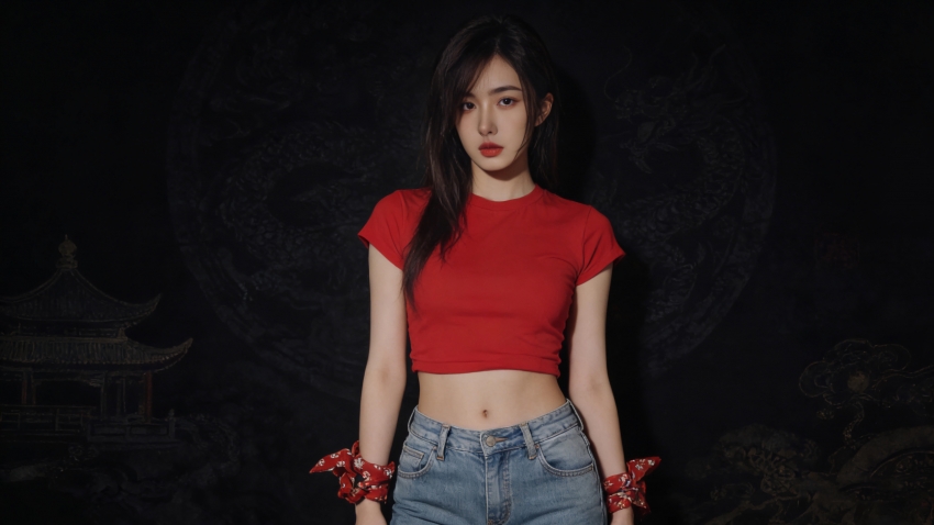 ������Ů ��ɫ�·� ţ�п� ���ڱ��� 4K��ֽ3842x2160