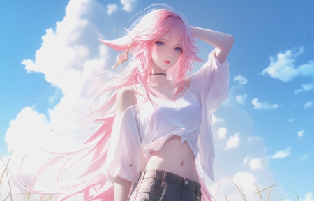 郊外八重神子 3440x1440带鱼屏高清壁纸