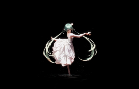 极简 暗黑 初音花之舞4K高清壁纸3840x2400