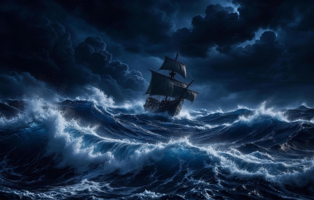 海浪乌云帆船4K高清风景壁纸3840x2160 作者:风太大没听清